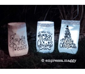 ITH Stickdatei - Lichtbeutel Weihnachts Sprüche